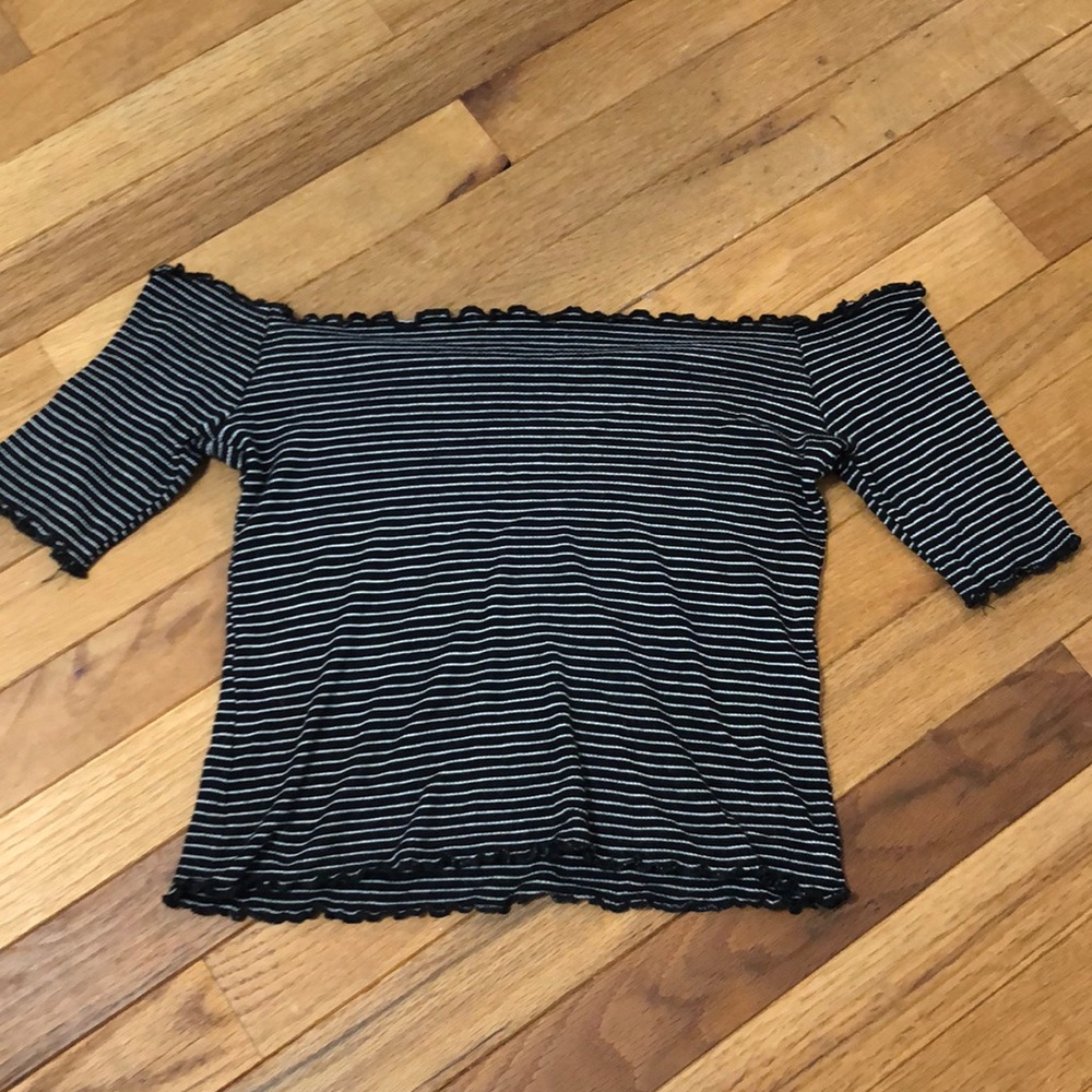 Striped off the shoulder top